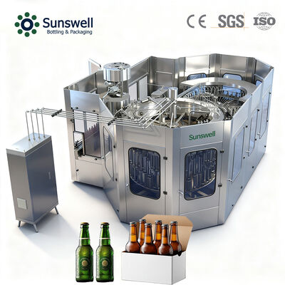 3-in-1 Automatic Rinsing Filling Capping Machine for Glass Bottle Beer Bottling Production Line