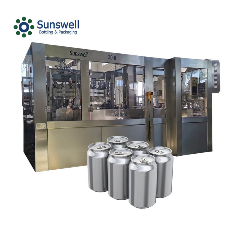 Full Automatic Aluminum Canning Line Large Capacity CSD Beverage Filling Machine