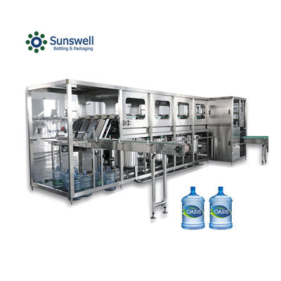 Línea de producción de agua pura de alta precisión de 5 galones de agua pura 20L de lavado de relleno 3 en 1 monobloque