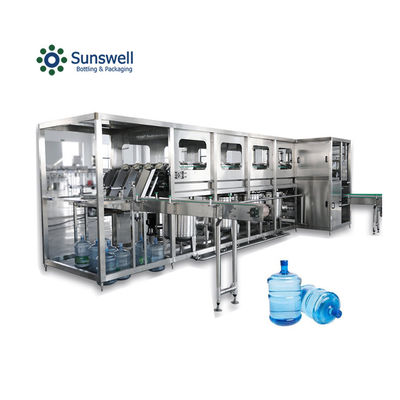 Máquina de llenado de agua de galón 20L Gran botella enjuague Fillig línea de producción de sellado para agua mineral
