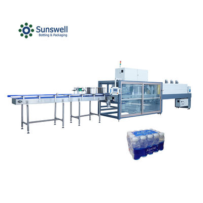 Máquina de embalaje de botellas con túnel de contracción térmica totalmente automática de bebidas blandas sellador de plástico de tamaño pequeño
