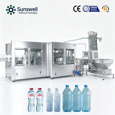 Línea de embotellado de agua mineral de alta velocidad 24000bph 500ml Equipo completo de llenado de agua